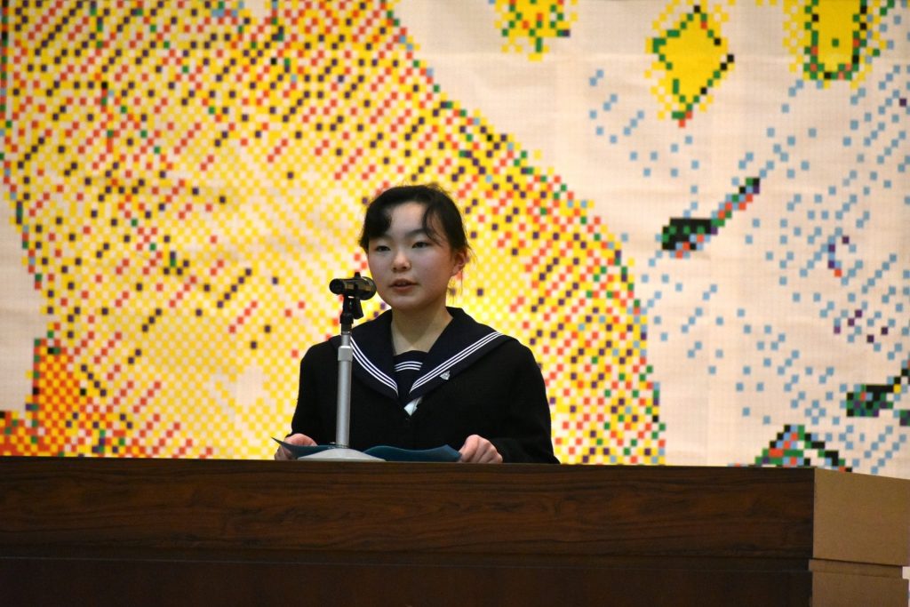 ２年生代表生徒の発表